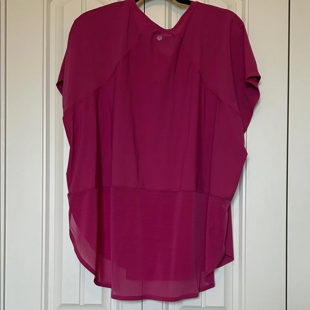 Athleta Magenta Short-Sleeve Layered Tunic - Picture 5 of 7